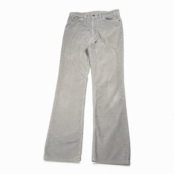 Vintage Levis Pants Mens 33x34 Gray Corduroy 517 Bootcut Western USA Made 80s - Picture 1 of 9